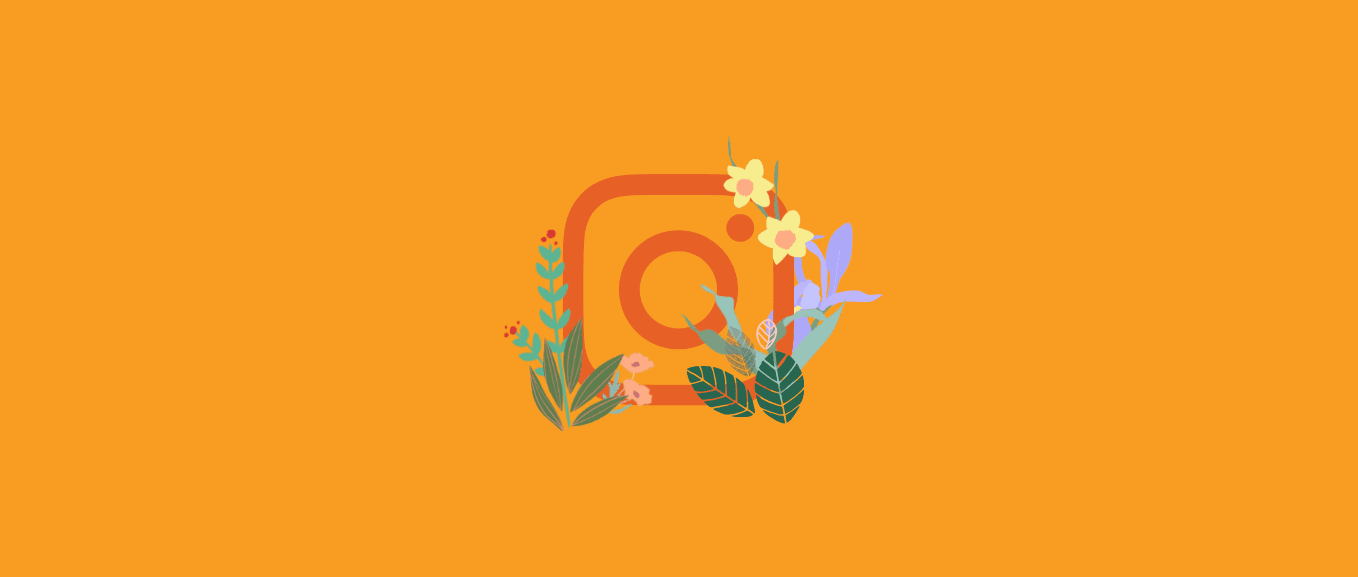 instagram logo on the an orange background