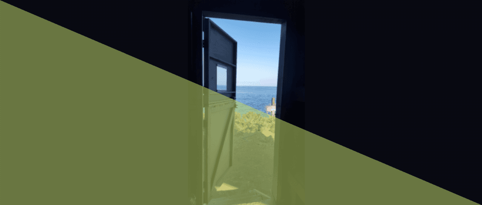 the opened door