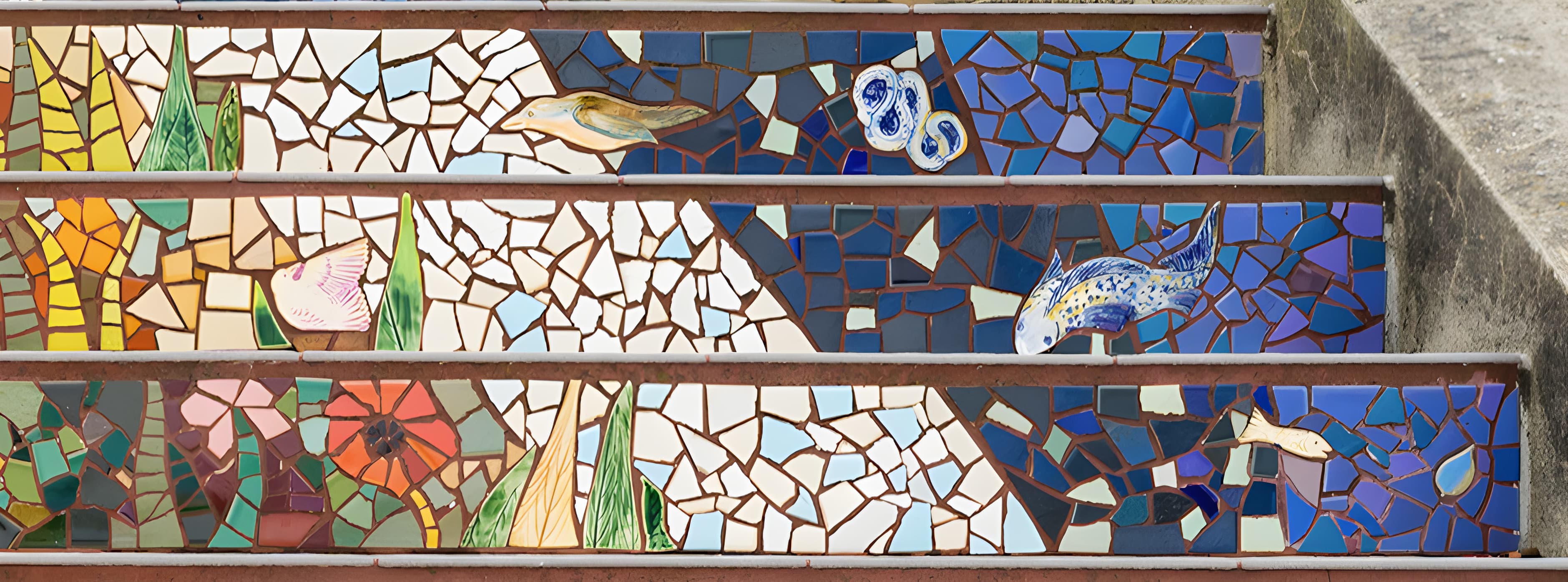stairs at the wall (mosaic)